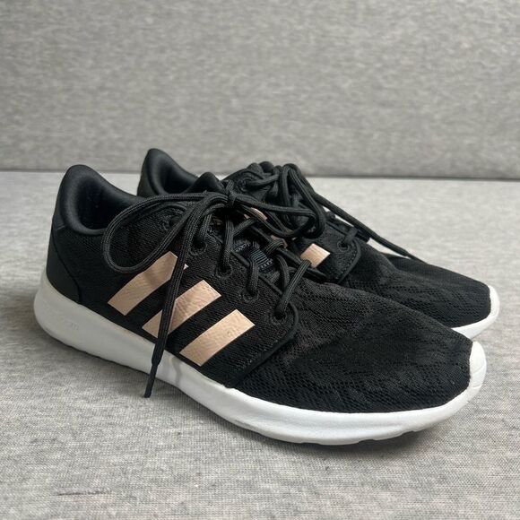 adidas Womens Size 7.5 Cloudfoam QT Racer Black/Copper Metallic Shoes AC8247 - Picture 1 of 10
